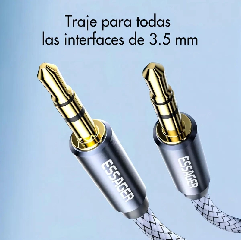 CABLE AUXILIAR 3.5MM CONECTORES ORO 24K 2M - 2