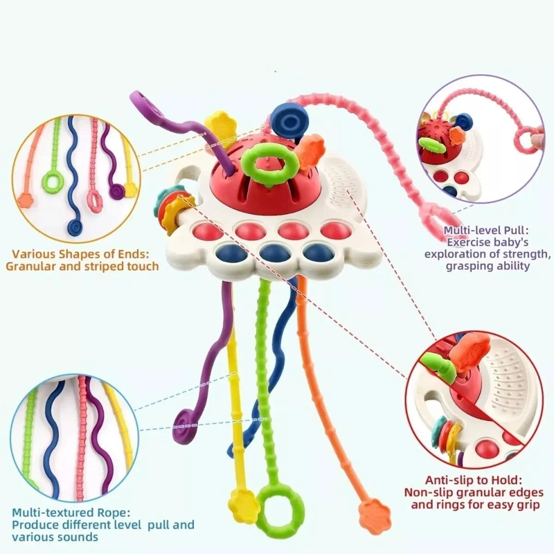 JUGUETES SENSORIALES PARA BEBE S 4 EN 1 MULTIUSO - 5