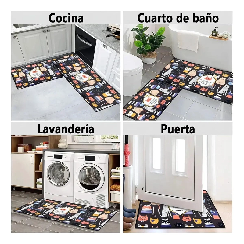 ALFOMBRA ANTIDESLIZANTE PARA COCINA Y BAÑO JUEGO 2 - 5