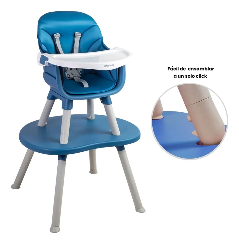 SILLA DE COMER 4 EN 1 AZUL PARA BEBE S - 5