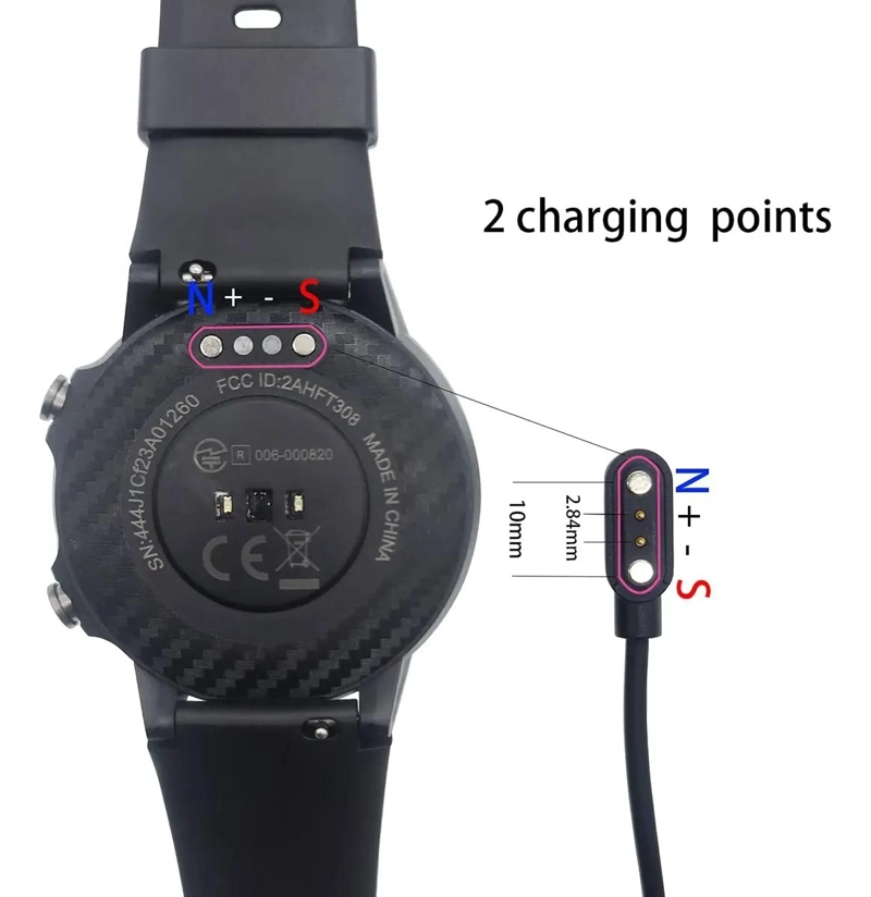 CARGADOR UNIVERSAL PARA SMARTWATCH 2 PINES 4MM - 2