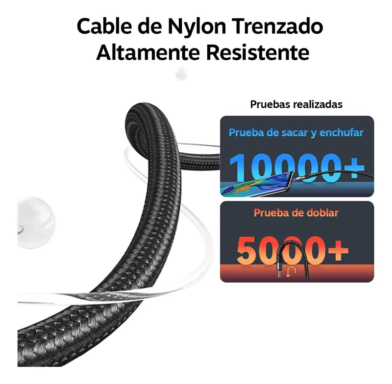 CABLE USB TIPO C A USB 3A 1,2 METROS NEGRO - 5