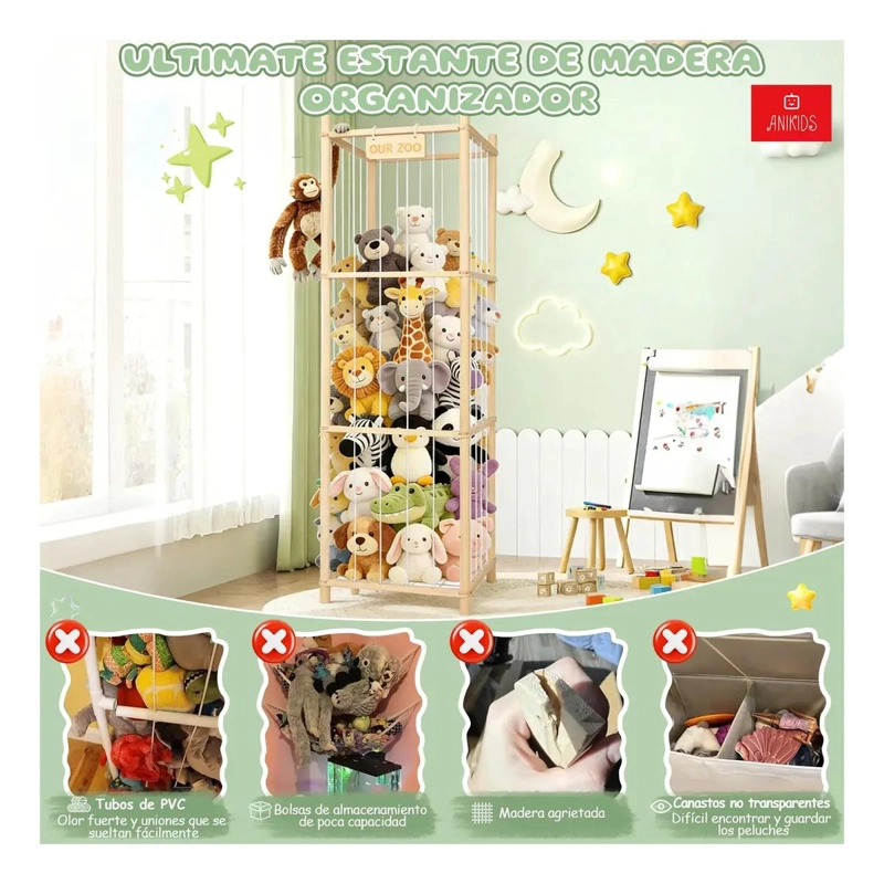 ORGANIZADOR DE JUGUETES ESTANTE INFANTIL 39X39X136CM - 4