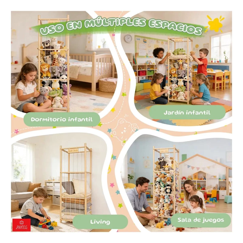ORGANIZADOR DE JUGUETES ESTANTE INFANTIL 39X39X136CM - 5