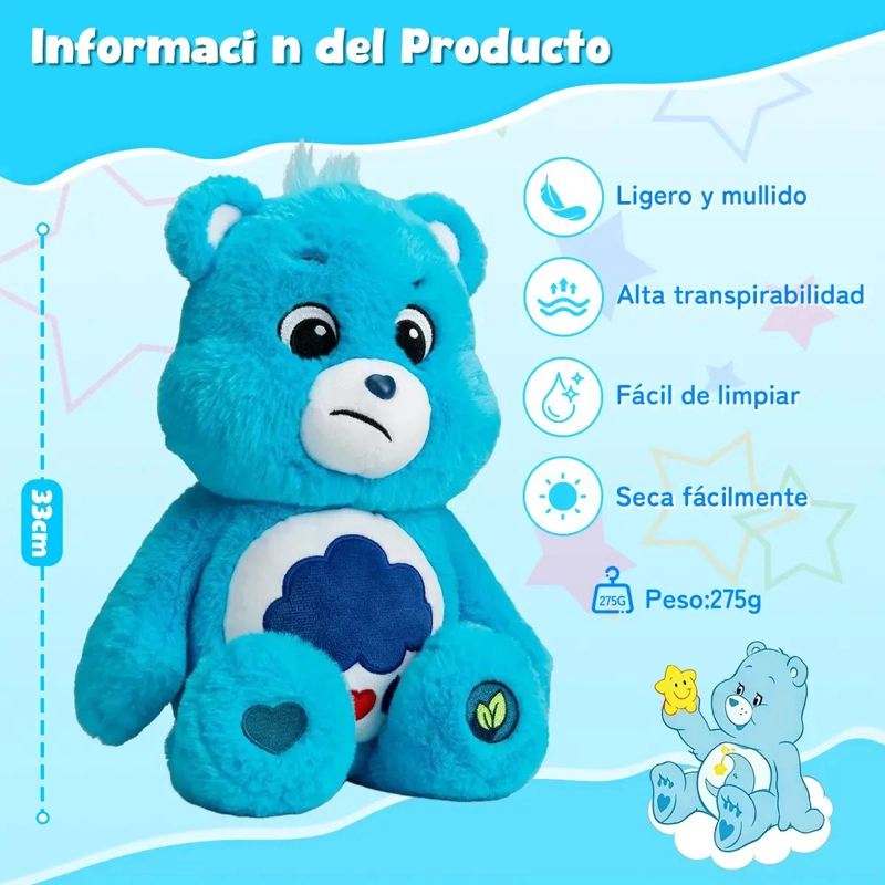 OSITO GRUÑON AZUL PELUCHE PARA REGALO - 3
