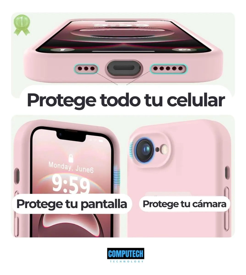 FUNDA CARCASA PREMIUM PARA IPHONE 16E COLOR ROSA - 4