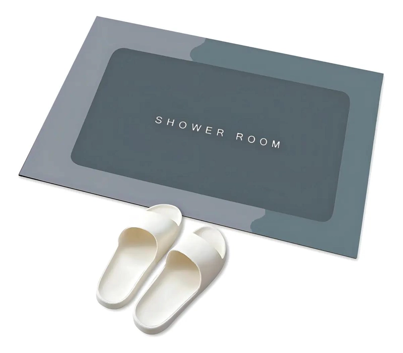 ALFOMBRA ABSORBENTE ANTIDESLIZANTE PARA BAÑO GRIS - 1