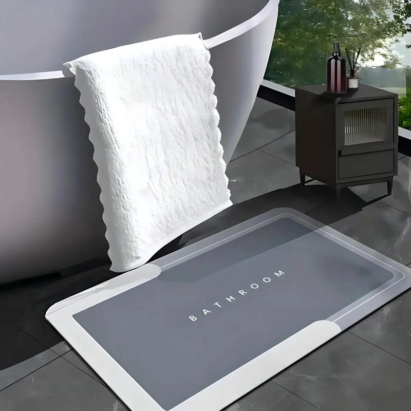 ALFOMBRA ABSORBENTE ANTIDESLIZANTE PARA BAÑO GRIS - 2