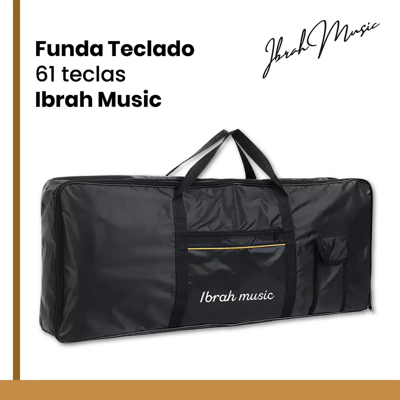 FUNDA TECLADO 61 TECLAS IMPERMEABLE ACOLCHADA NEGRA - 5