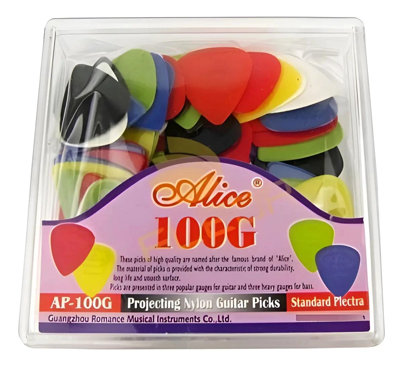 CAJA DE 100 UÑETAS DE NYLON PARA GUITARRA - 1