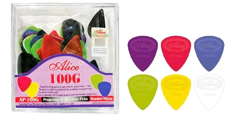 CAJA DE 100 UÑETAS DE NYLON PARA GUITARRA - 2