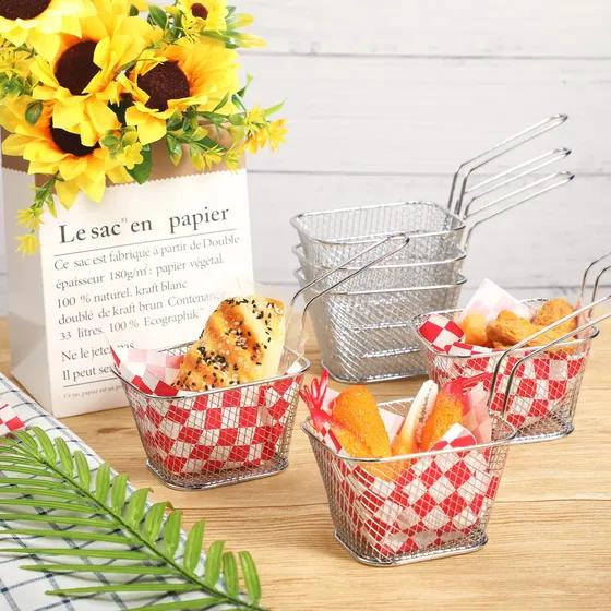 MINI CESTAS PARA SERVIR PAPAS FRITAS Y NUGGETS - 4
