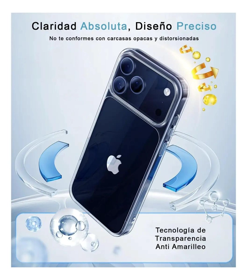 FUNDA REFORZADA DELGADA TRANSPARENTE PARA IPHONE 17 PRO - 3