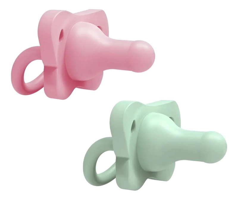 CHUPONES SILICONA HAPPYPACI 0-6 MESES ROSA VERDE - 1