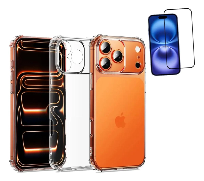 GENÉRICO CARCASA TRANSPARENTE ANTIGOLPES Y LAMINA 9H PARA IPHONE