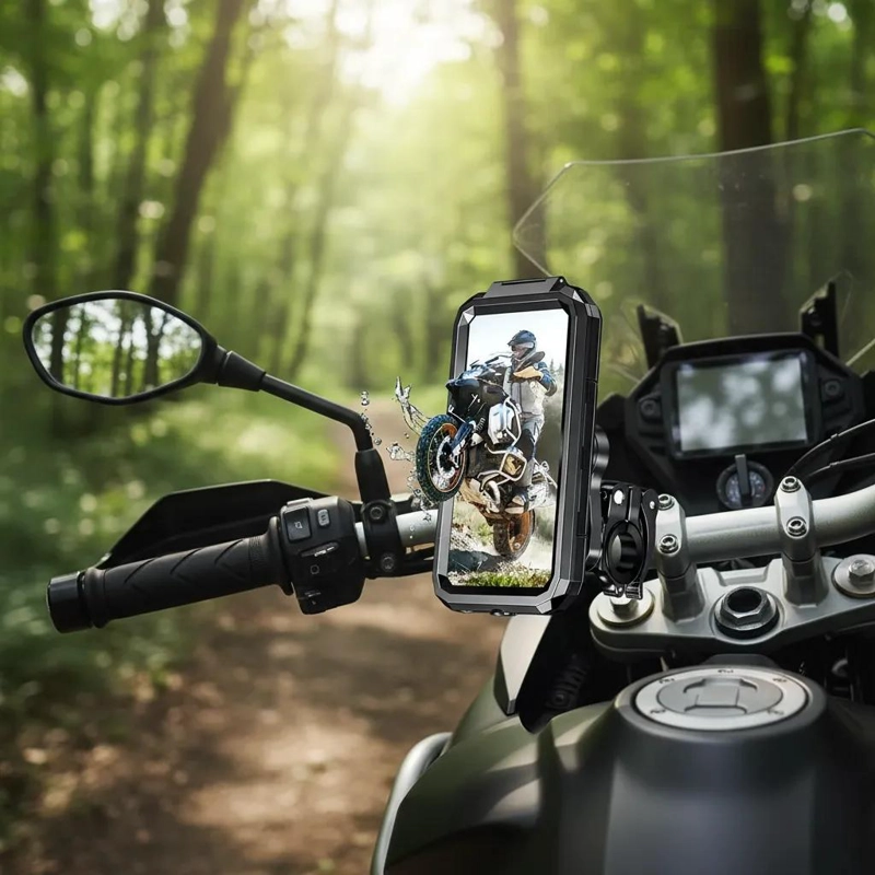 GENÉRICO SOPORTE PORTA CELULAR IMPERMEABLE 360° PARA MOTO Y BICIC