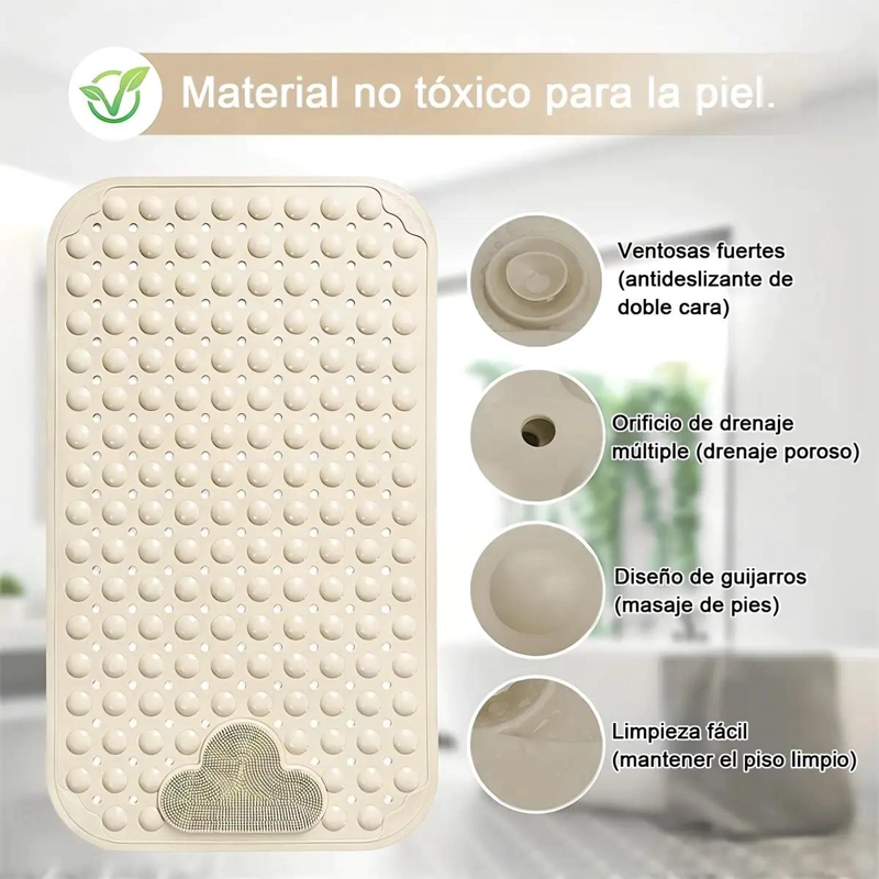PISO DE GOMA ANTIDESLIZANTE PARA DUCHA 40X70CM - 3