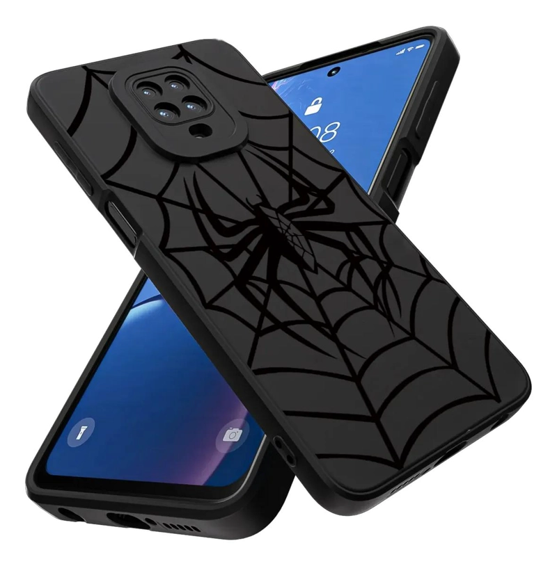 GENÉRICO CARCASA NEGRA CON DIBUJOS PARA REDMI NOTE 9S Y 9 PRO