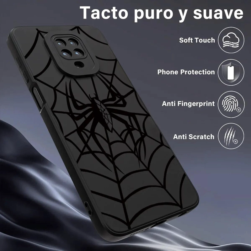 CARCASA NEGRA CON DIBUJOS PARA REDMI NOTE 9S Y 9 PRO - 3