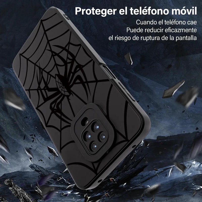 CARCASA NEGRA CON DIBUJOS PARA REDMI NOTE 9S Y 9 PRO - 4