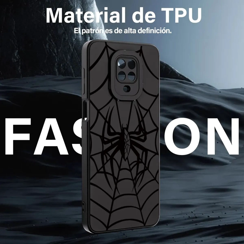 CARCASA NEGRA CON DIBUJOS PARA REDMI NOTE 9S Y 9 PRO - 5