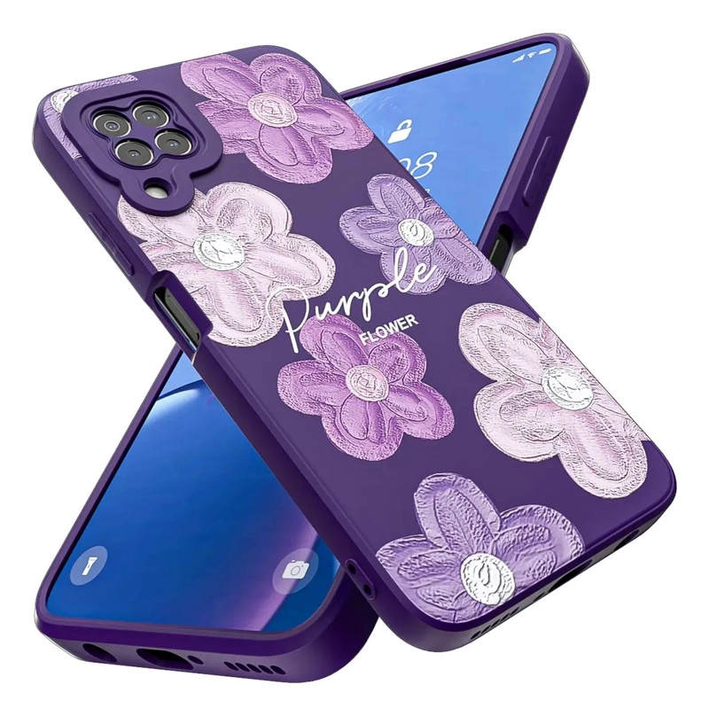 GENÉRICO FUNDA PURPURA CON FLORES PARA HUAWEI P40 LITE