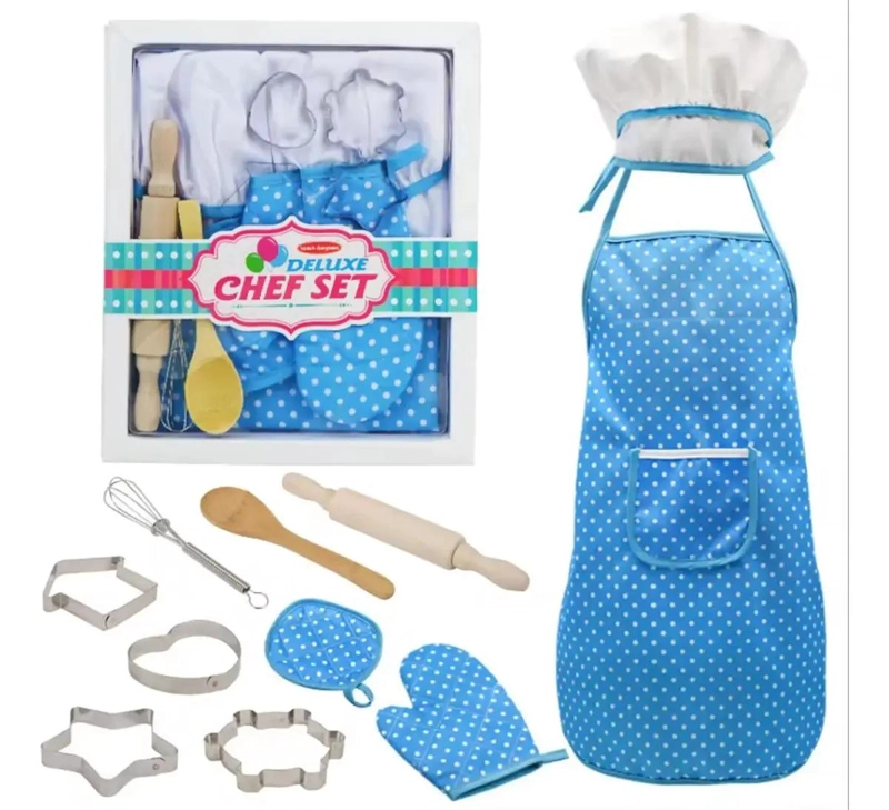 SET DE REPOSTERIA Y COCINA CON DELANTAL PARA NIÑOS - 1