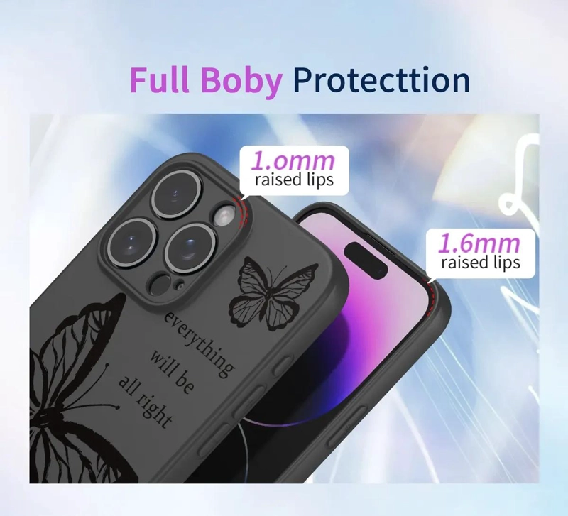 FUNDA NEGRA CON MARIPOSA PARA MOTO G86 POWER - 2