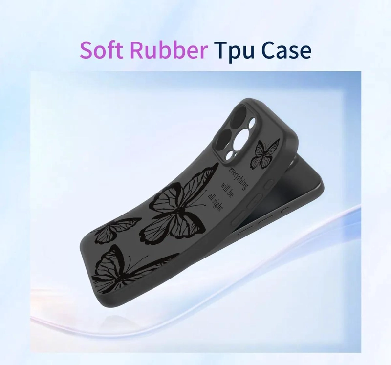 FUNDA NEGRA CON MARIPOSA PARA MOTO G86 POWER - 5