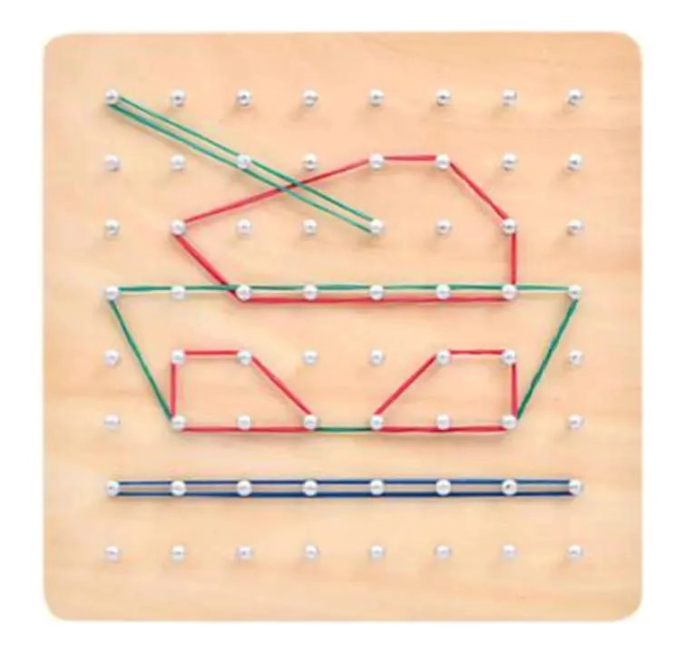 JUEGO DIDACTICO GEOPLANO CON TABLERO ISOME TRICO - 5