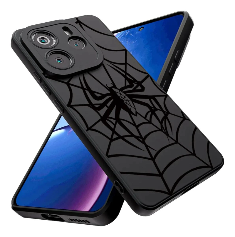 CARCASA NEGRA PARA XIAOMI REDMI NOTE 14 CON DIBUJOS - 1