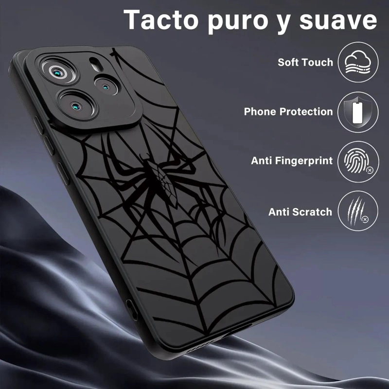 CARCASA NEGRA PARA XIAOMI REDMI NOTE 14 CON DIBUJOS - 3