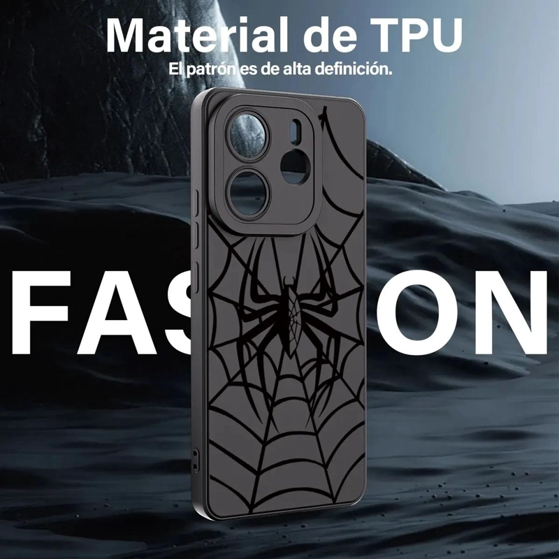 CARCASA NEGRA PARA XIAOMI REDMI NOTE 14 CON DIBUJOS - 5