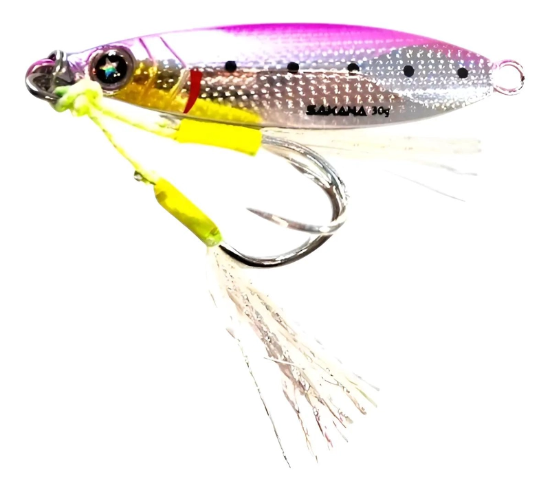 SENUELO JIG 65MM 30G PLOMO ROSA 2 GANCHOS - 1