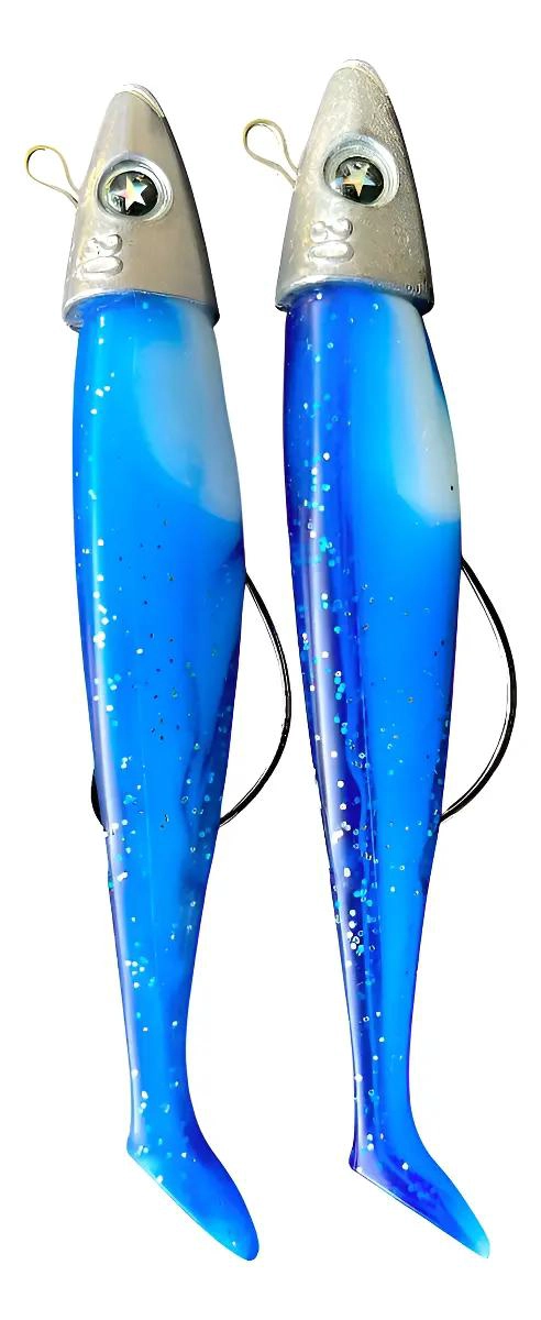 SEÑUELO DE VINILO 12 CM CON 2 GANCHOS AZUL - 1