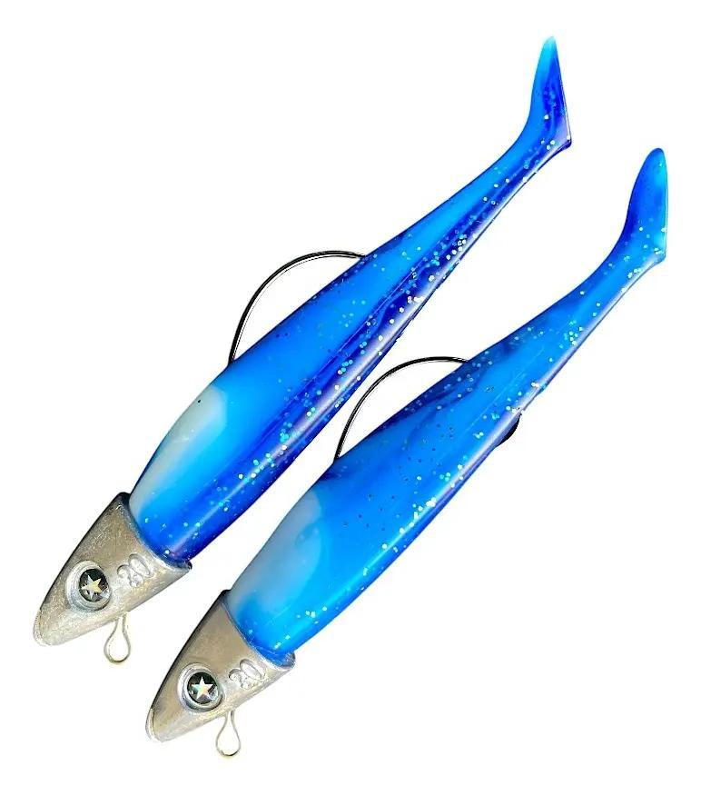 SEÑUELO DE VINILO 12 CM CON 2 GANCHOS AZUL - 3