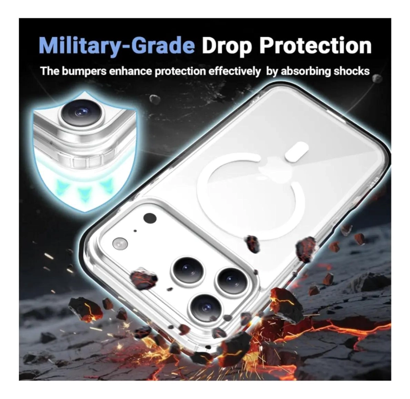 CARCASA TRANSPARENTE PARA IPHONE 17 PRO MAX CON MAGSAFE - 3