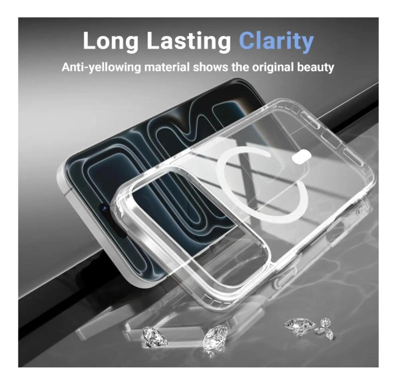 CARCASA TRANSPARENTE PARA IPHONE 17 PRO MAX CON MAGSAFE - 5