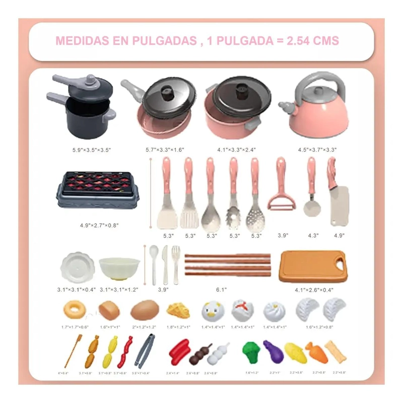 JUEGO DE COCINA 61 PIEZAS PARA NIÑOS - 4