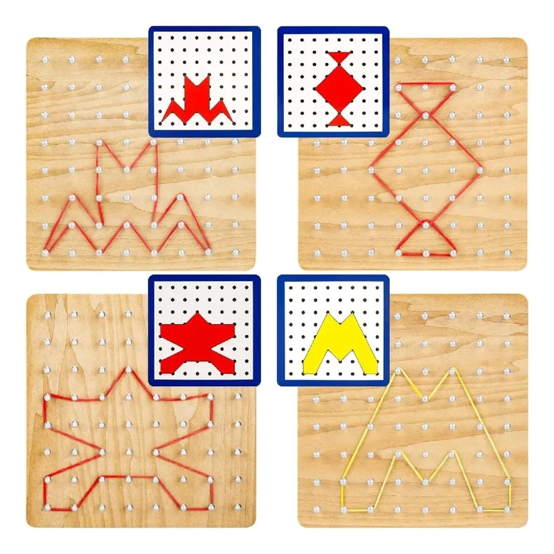 JUEGO DIDACTICO GEOPLANO ISOME TRICO DE MADERA - 5