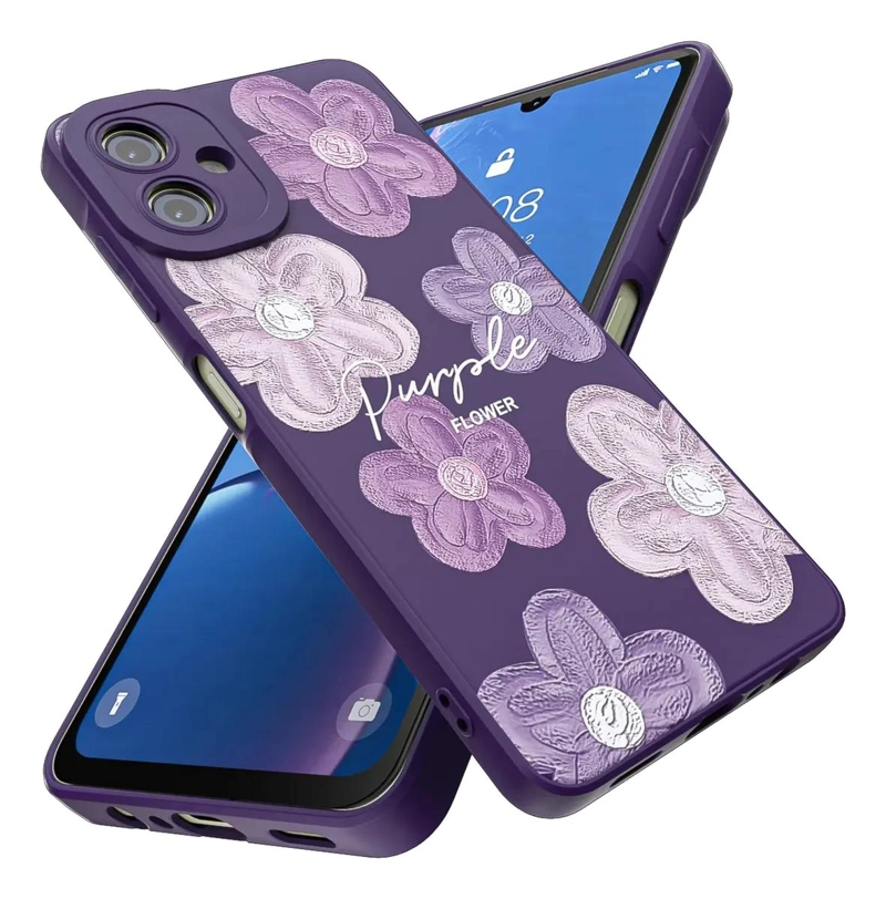 GENÉRICO CARCASA PURPURA CON FLORES PARA SAMSUNG GALAXY A06
