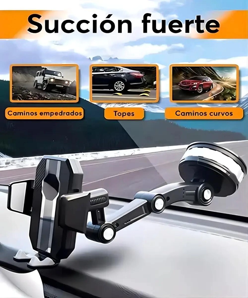 SOPORTE UNIVERSAL PARA CELULAR AUTO 360° NEGRO - 5