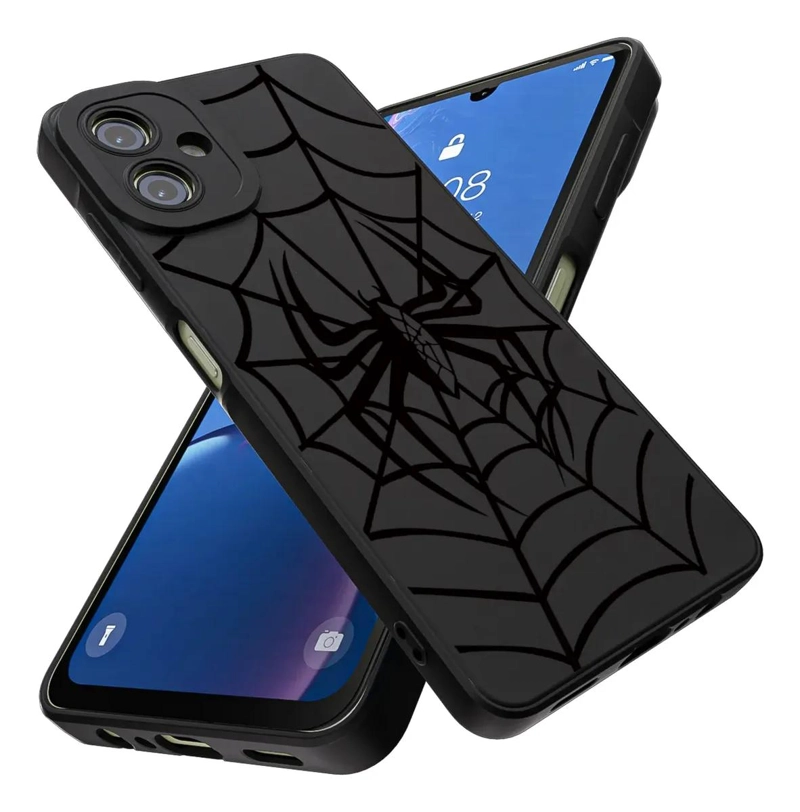 GENÉRICO FUNDA NEGRA PARA SAMSUNG GALAXY A06 CON DISEÑO ARAÑA