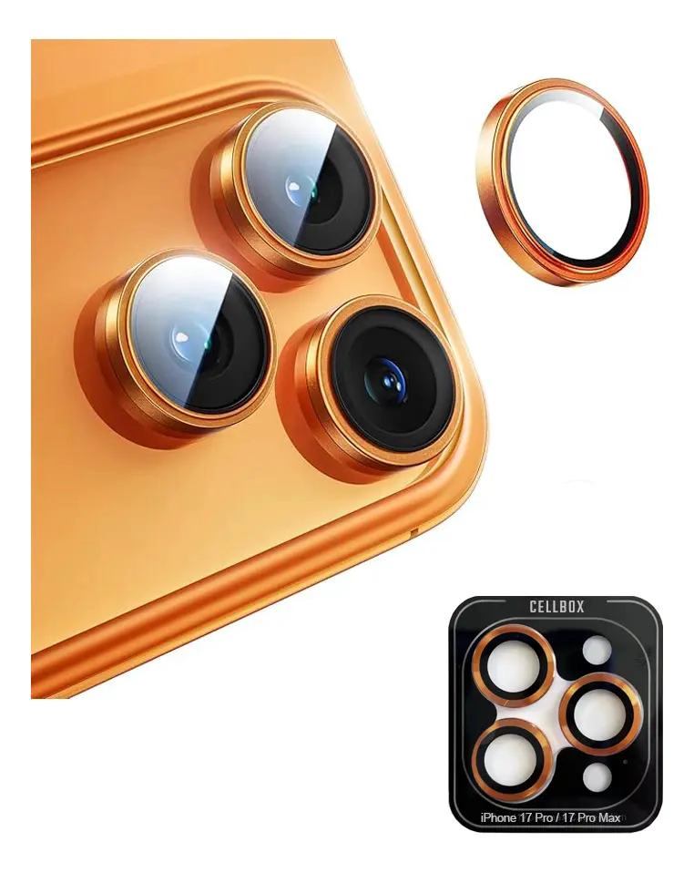 GENÉRICO PROTECTOR DE LENTE ALUMINIO VIDRIO TEMPLADO NARANJA