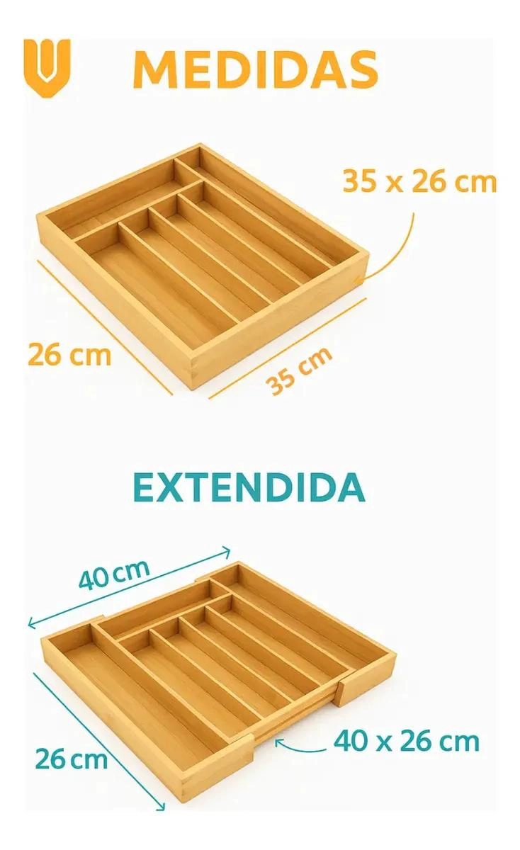 ORGANIZADOR DE CUBIERTOS EXPANDIBLE DE BAMBU - 2