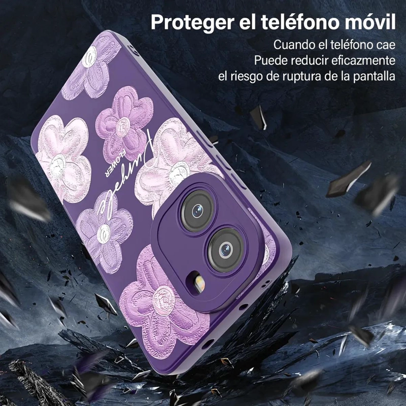 CARCASA PURPURA CON FLORES PARA XIAOMI POCO X7 PRO - 4