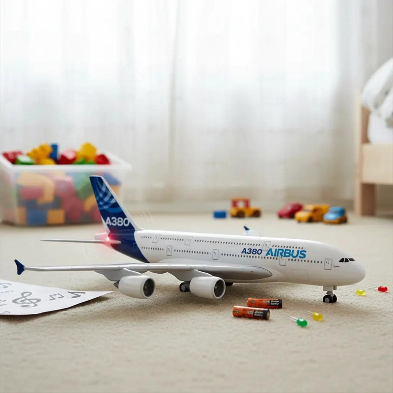 AVION PASAJERO JUGUETE CON LUZ LED Y SONIDO 40CM - 1