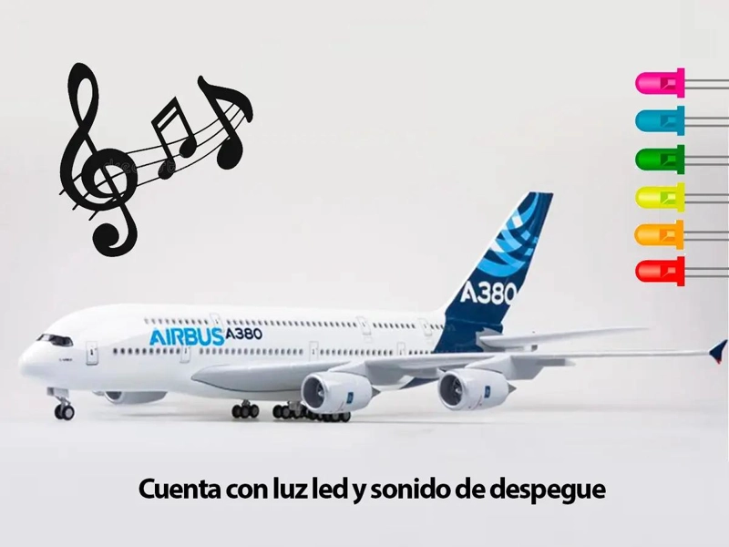 AVION PASAJERO JUGUETE CON LUZ LED Y SONIDO 40CM - 5