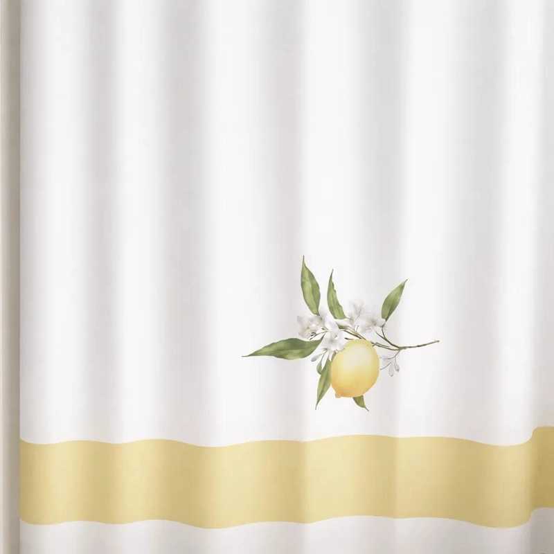 CORTINA DE BAÑO IMPERMEABLE LIMONES 180X175 CM - 1
