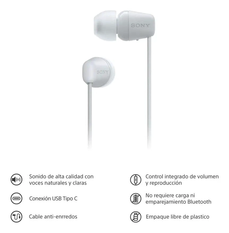 AUDIFONOS INTERNOS USB-C CON CABLE BLANCO - 2